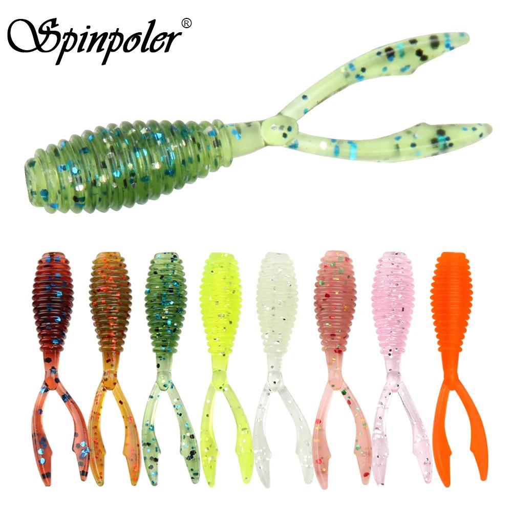 Spinpoler AJING leurres de pêche souples Rockfish 10 pièces/lot 0.3g 36mm double queue artificielle 