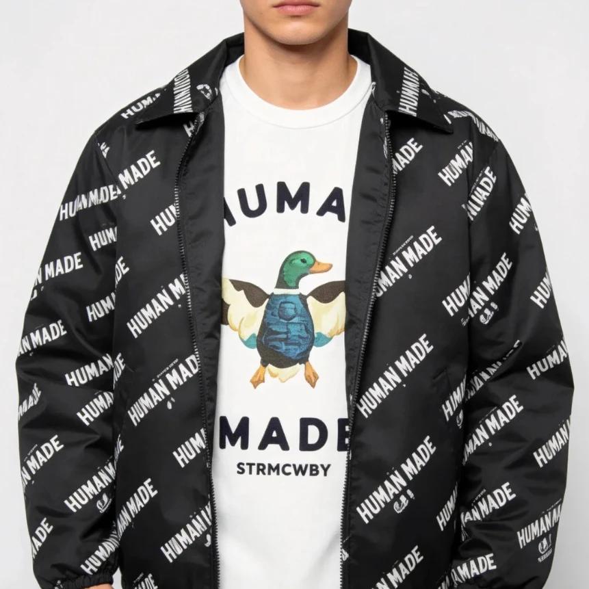 HUMAN MADE Flyduck T-shirt en coton imprimé résistant pour hommes et femmes, style japonais, col ron