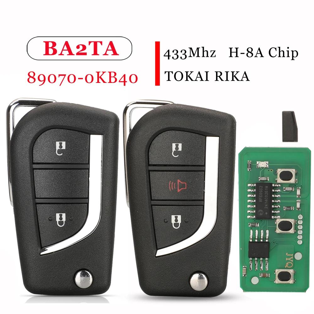 Jingyuqin 89070-0KB40 BA2TA 2BTN clé à distance 433MHz H-8A pour Toyota Hilux 2015 - 2020 TOKAI RIKA