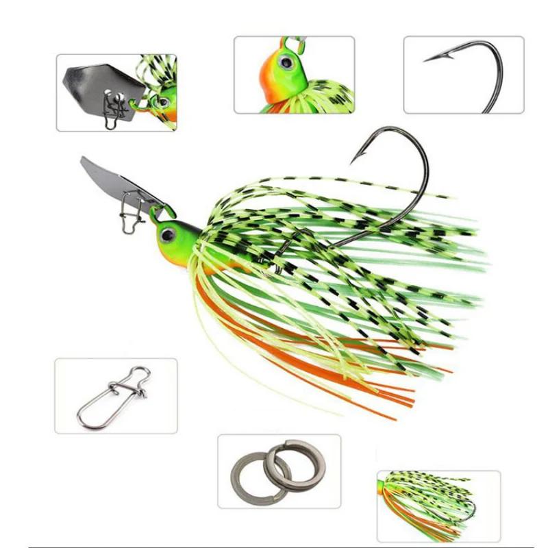 Chatter Bait Jig Dancer, Spinner Bait, Buzzbait, WobJeff Fishing, Bass, Pike Fish, Walleye Fish, 7g,