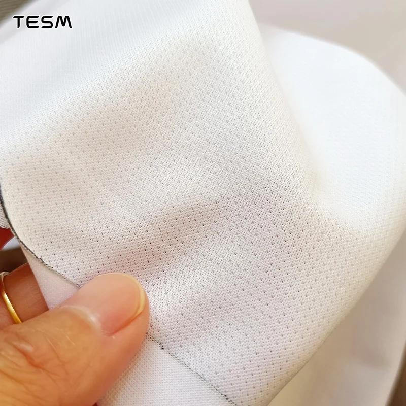 Polo rayé respirant TESM pour homme – T-shirt de sport de football, haut d'entraînement de gym, déco