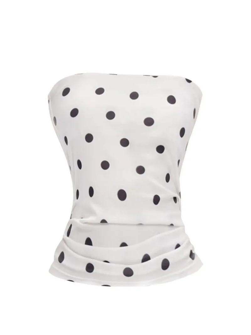 Américain chérie à pois Bralette coupe ajustée dos nu haut femmes été nouveau Sexy pur désir Style C