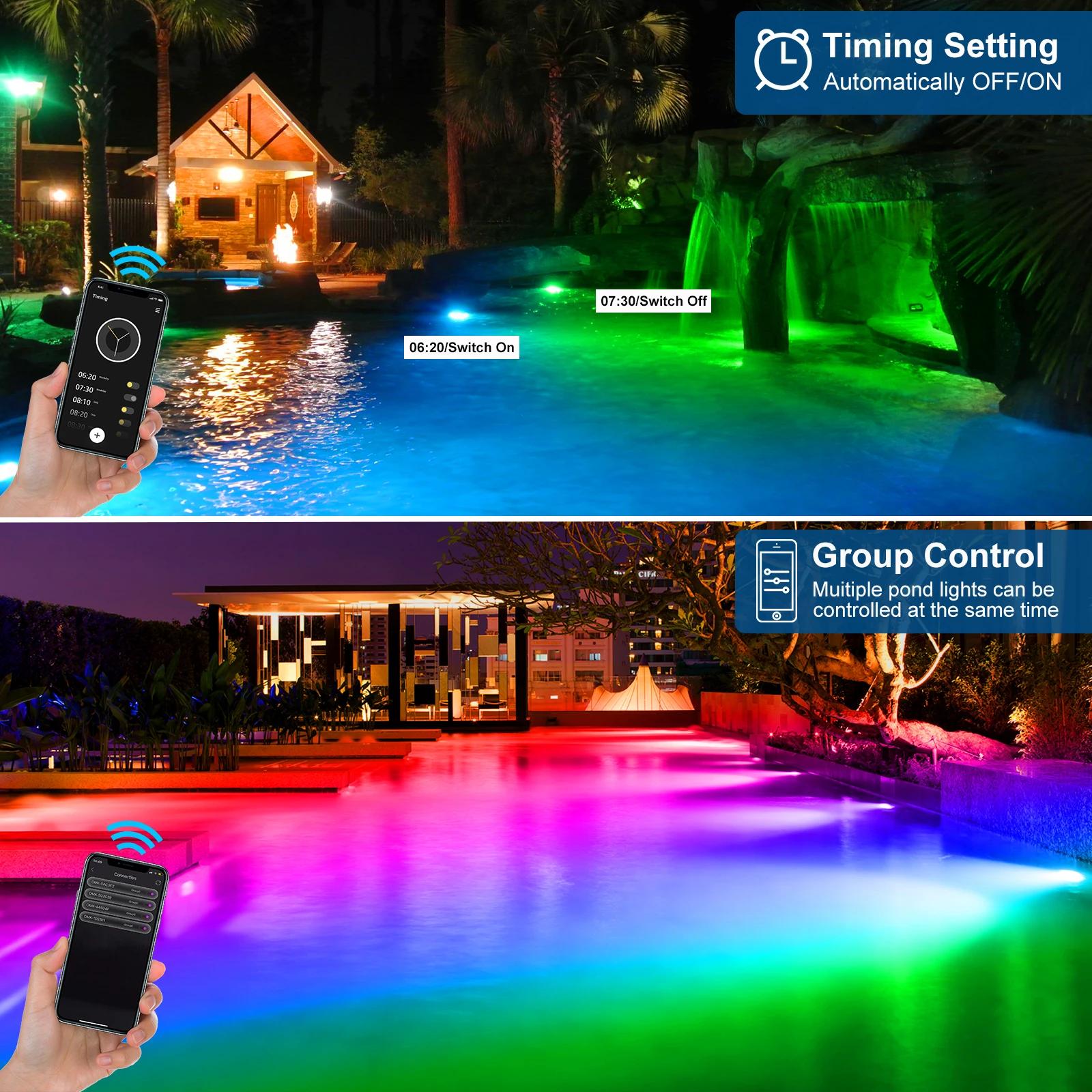 2/3/8/10 LED lumières étanche IP68 fontaine sous-marine étang Spot lumière paysage projecteur pour j