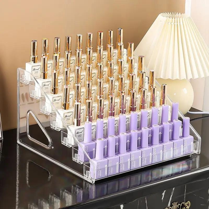 Présentoir de vernis à ongles en acrylique, 3/4/5/6/7 couches, organisateur de cosmétiques Transpare