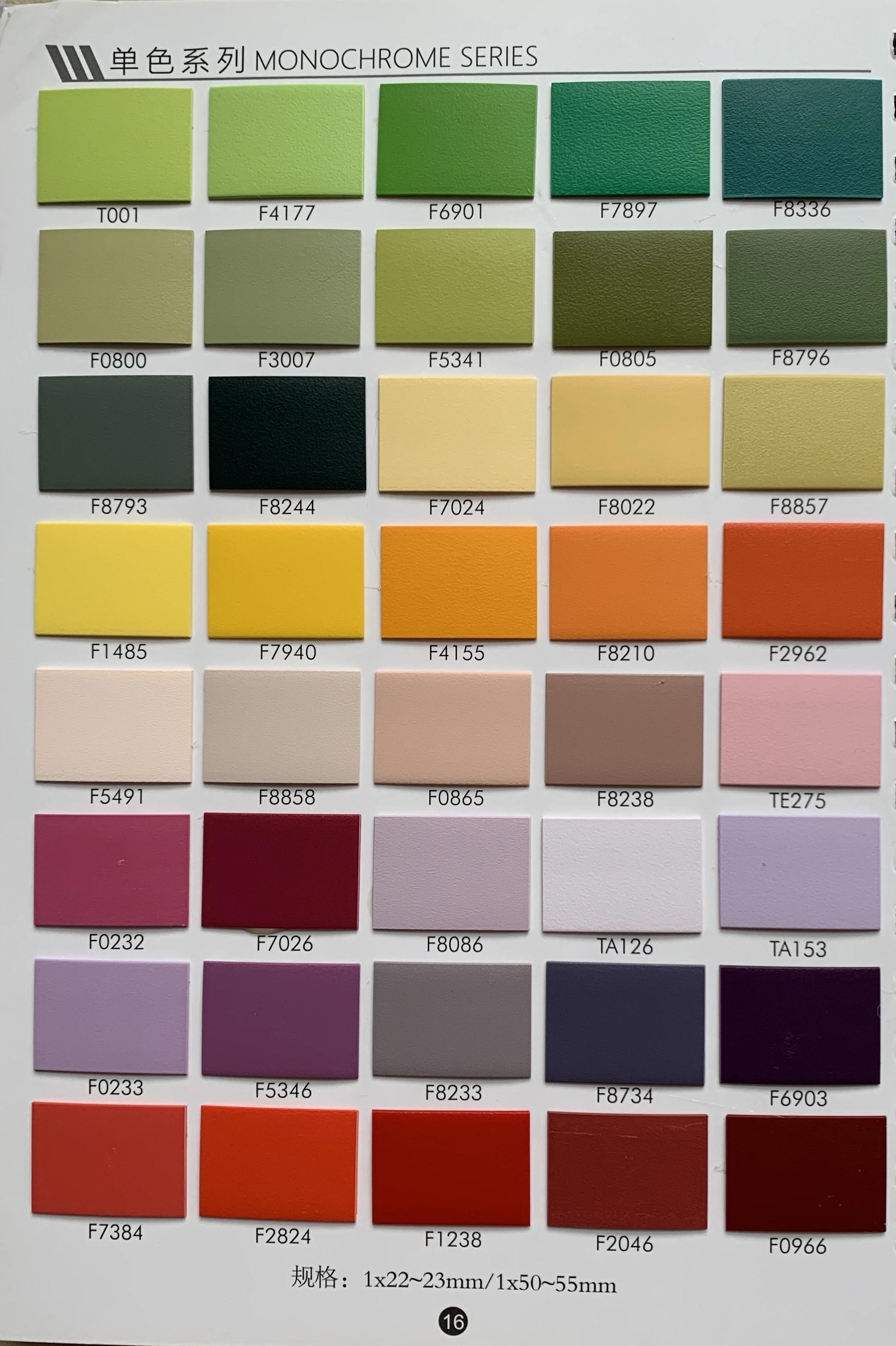 Bande de chant en PVC personnalisée, finition de document solide pour planches ignifuges, meubles, a