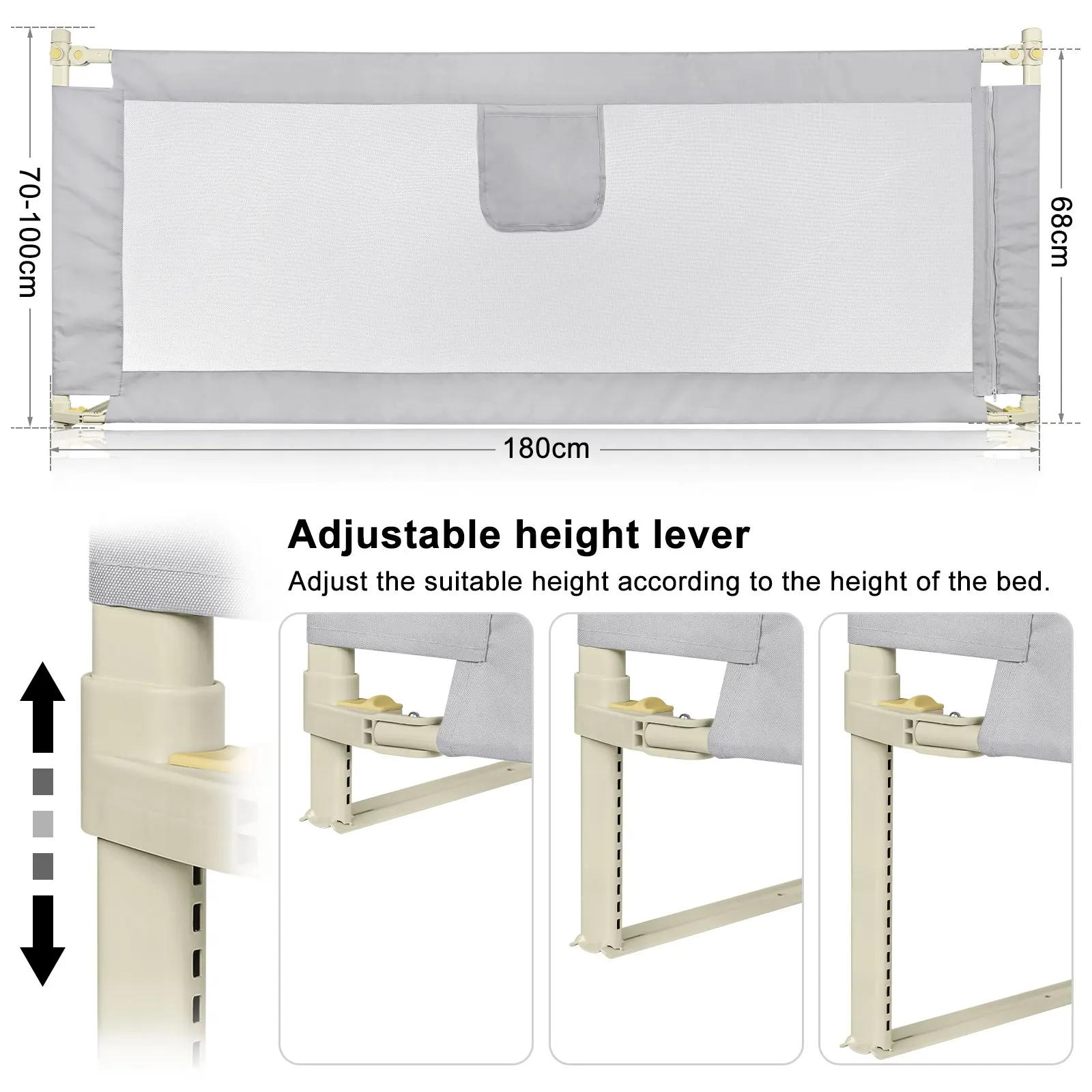 1 barrière de lit portable, barrière de lit pliable pour enfant, 12 mois-5 ans, barrière de sécurité