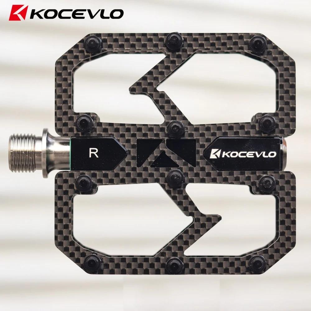KOCEVLO pédale en Fiber de carbone ultralégère 195g vtt arbre en titane 3 roulements pédale de vélo