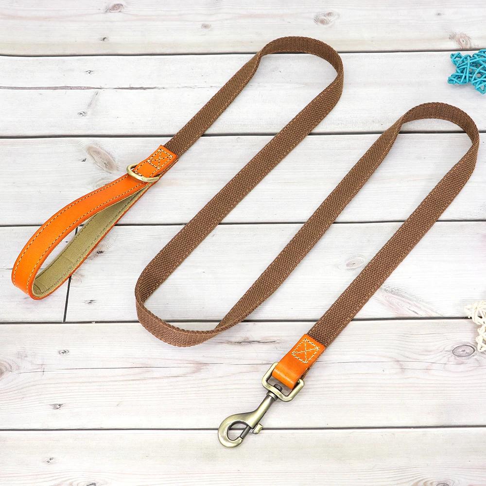 Ensemble de laisse de collier de chien personnalisé, collier de chien en cuir et Nylon, colliers d'é