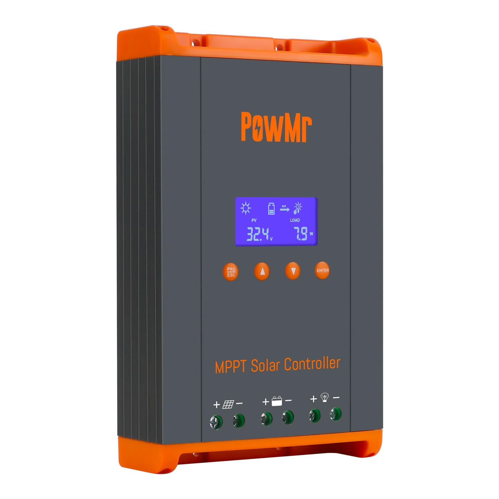 PowMr nouveau contrôleur de Charge solaire MPPT 60A 12 V/24 V/36 V/48 V LCD affichage panneau solair