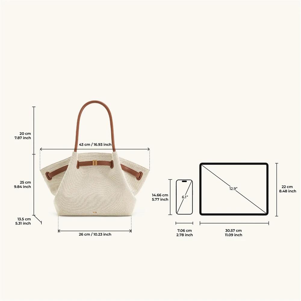 Sac à bandoulière en toile marron pour femme JW PEI, sac fourre-tout en cuir végétalien de haute qua