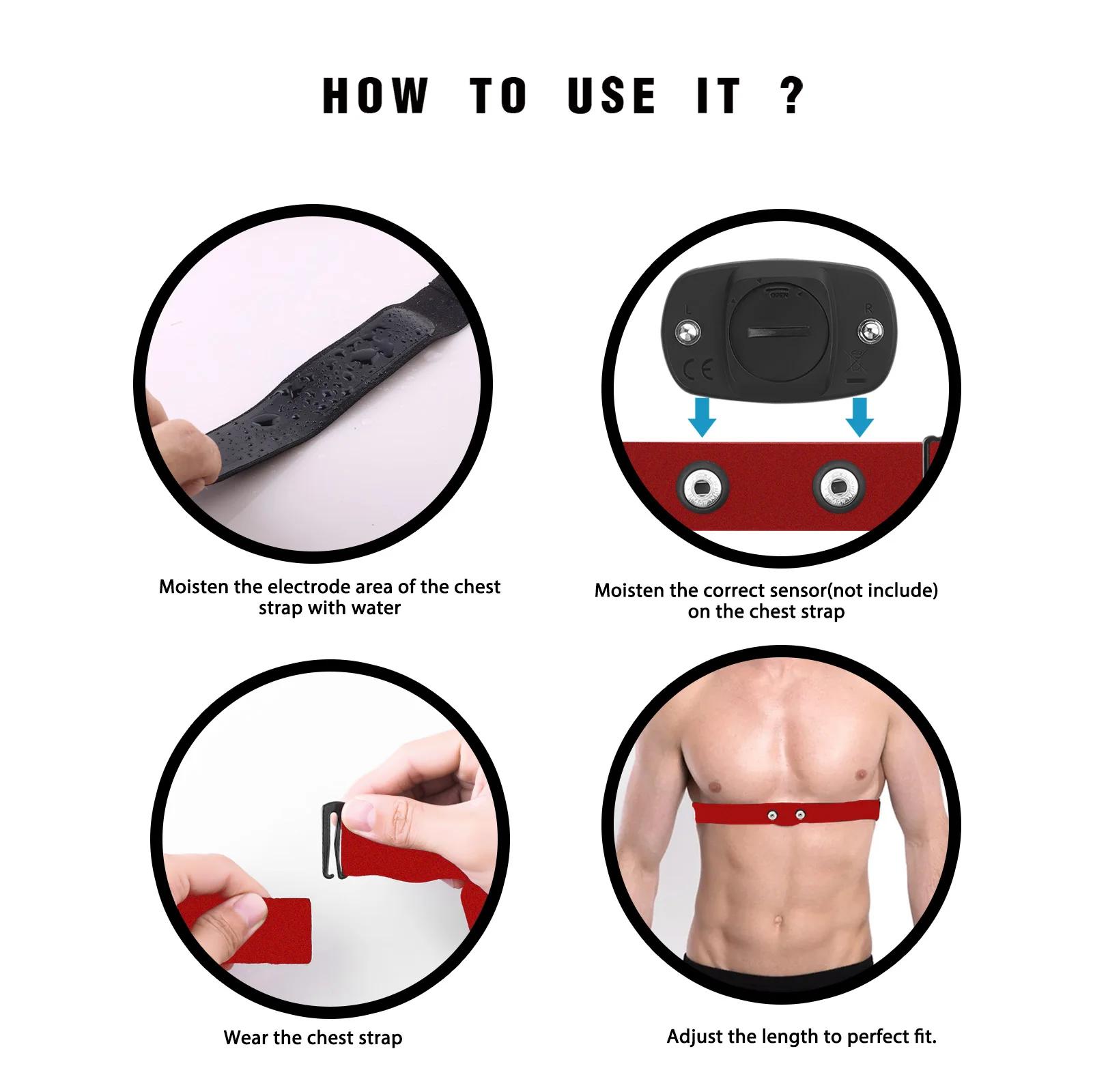 Ceinture de remplacement pour moniteur de fréquence cardiaque, sangle pectorale, Compatible avec les