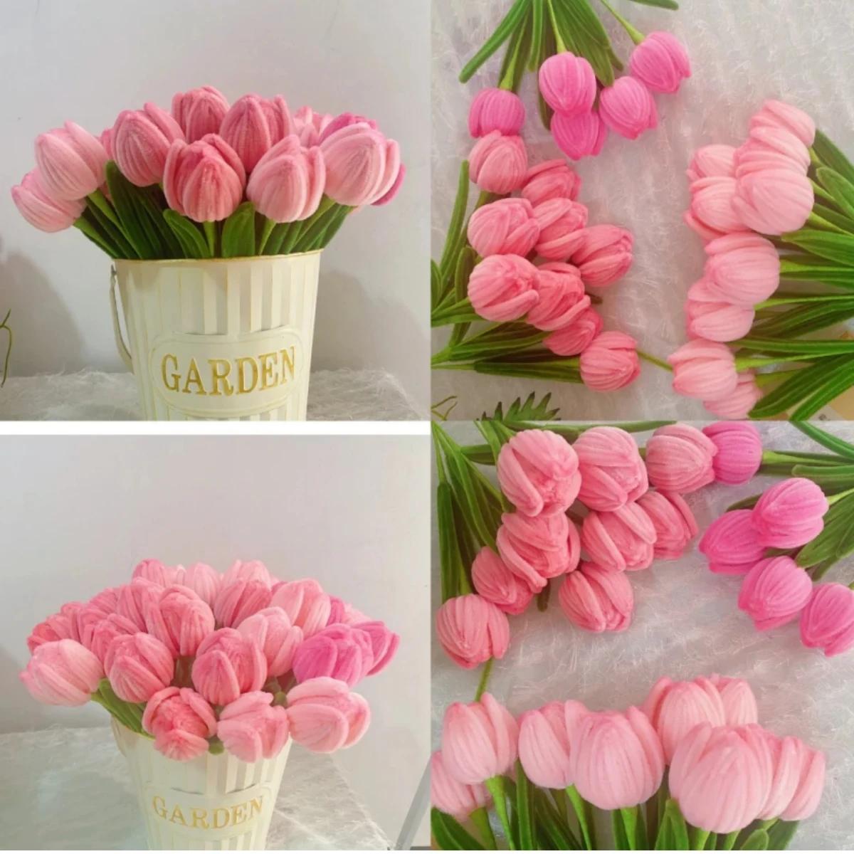 Nettoyeurs de tuyaux de la série Rose, tige en chenille, nettoyeurs de tuyaux artisanaux, Léon, fête