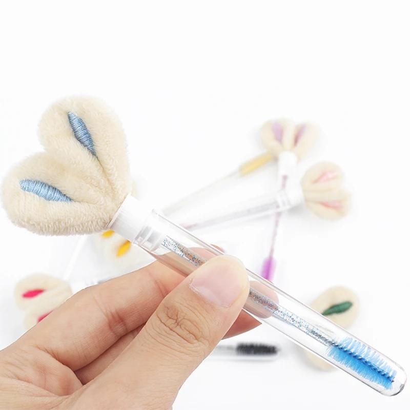 10 pièces Tube brosse à cils Extension de cils pinceaux de maquillage peigne à sourcils oreilles de 