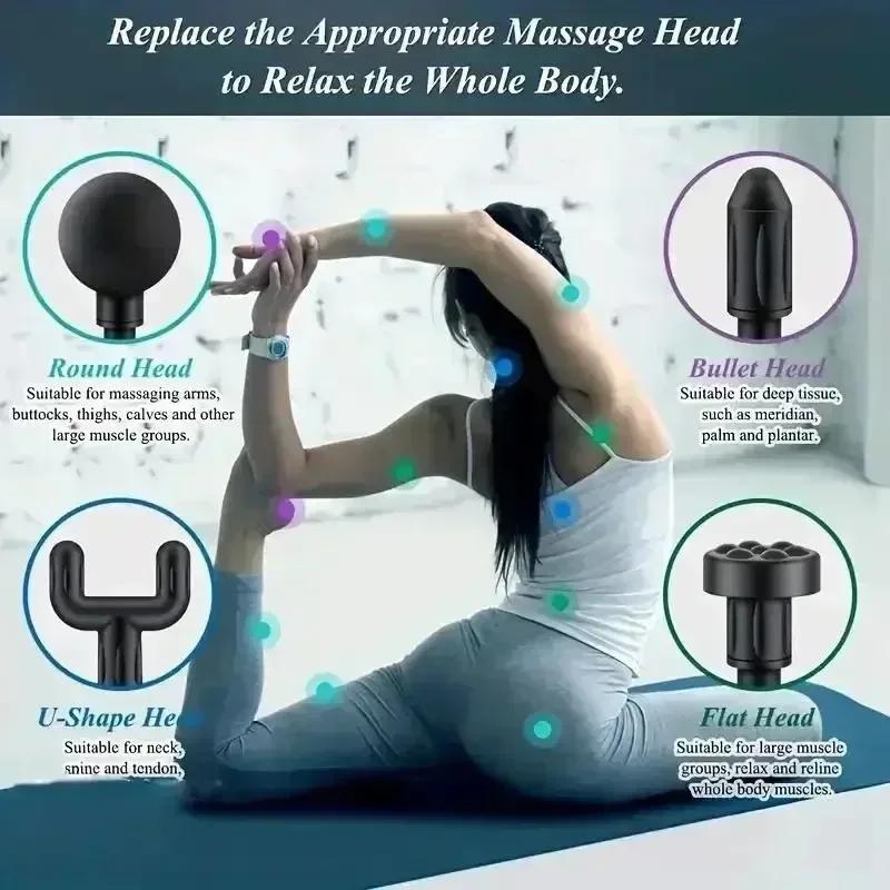 USB Mini pistolet de Massage Fascia Machine Relaxation musculaire pistolet vibrant tige Massage équi