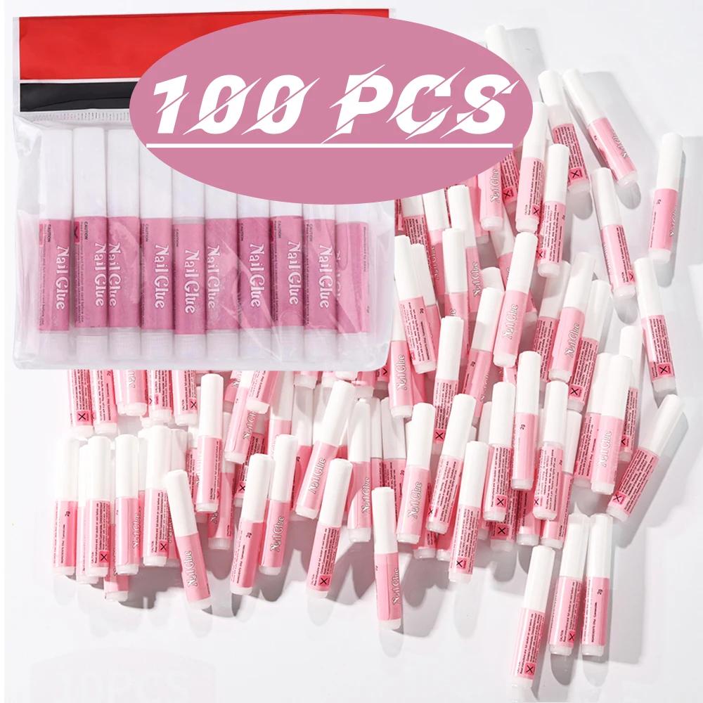 Paquet de 100 pièces de colle de réparation d'ongles pour presse acrylique sur les pointes d'ongles 