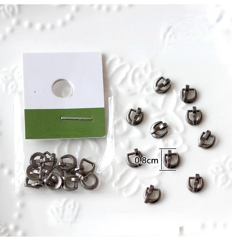 Mini boutons pour bricolage de vêtements de poupée, 20 pièces, sac en jean, boucles métalliques, vêt