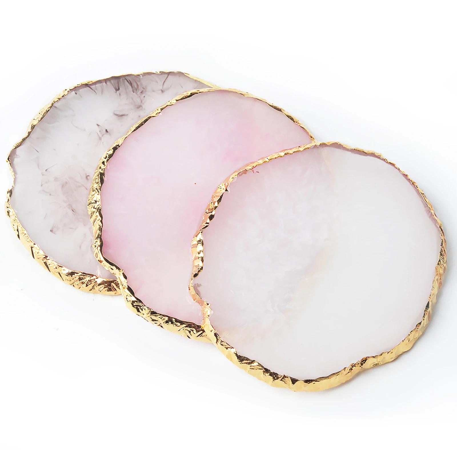 Palette de Faux Ongles Ronds en Résine et Pierre d'Agate, Présentoir de Verhéritage Gel, Outil de Ma