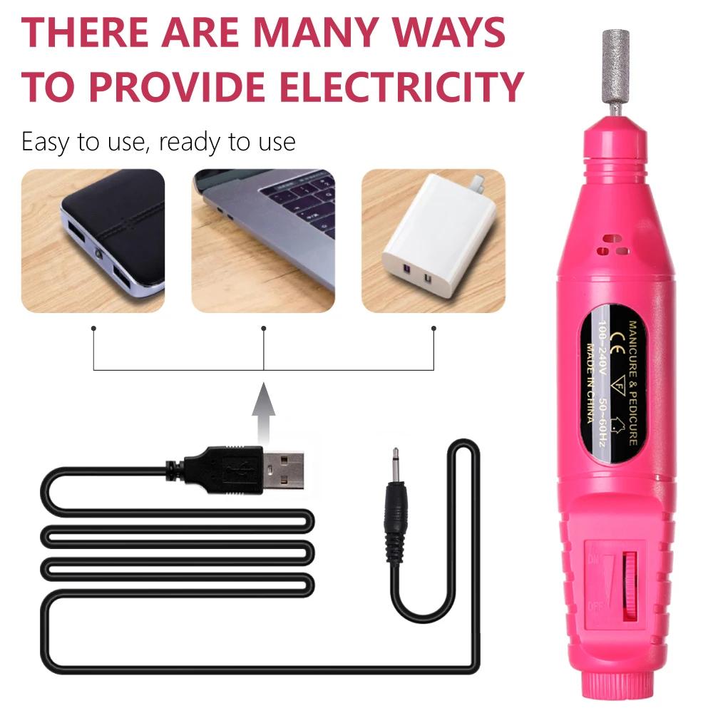 YIKOOLIN – Kit de perceuse à ongles électrique 6 en 1, polisseuse de manucure Portable, équipement d