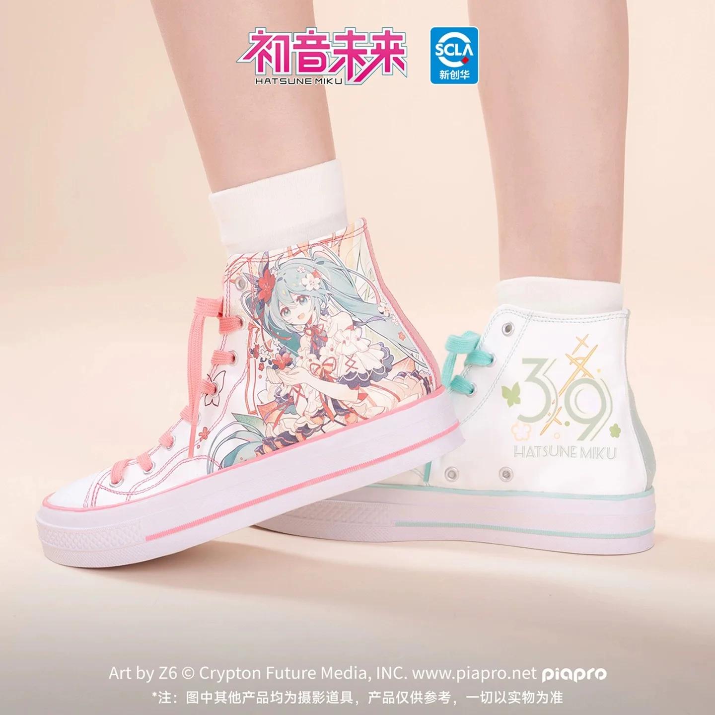 Original Moeyu Hatsune Miku chaussures pour femmes hommes décontracté à lacets toile baskets dame ch