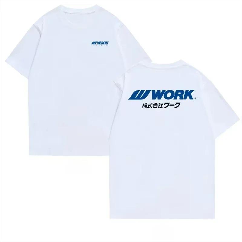 Travail d'été à manches courtes classique roue course sponsor vêtements jante voiture mode T-shirt m