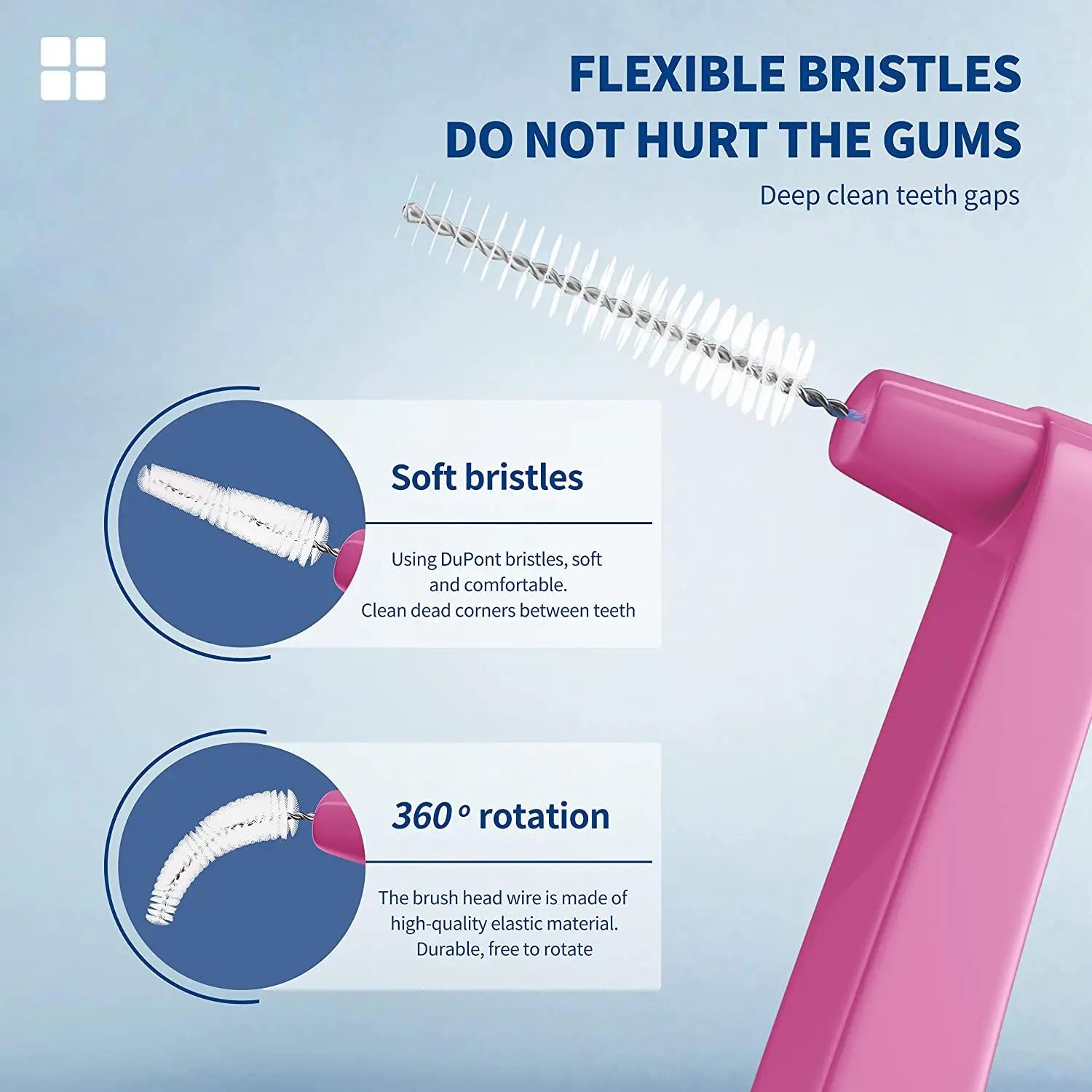 Kingubznis 20 pièces brosse interdentaire pour l'orthodontie dentaire propre entre les outils de net