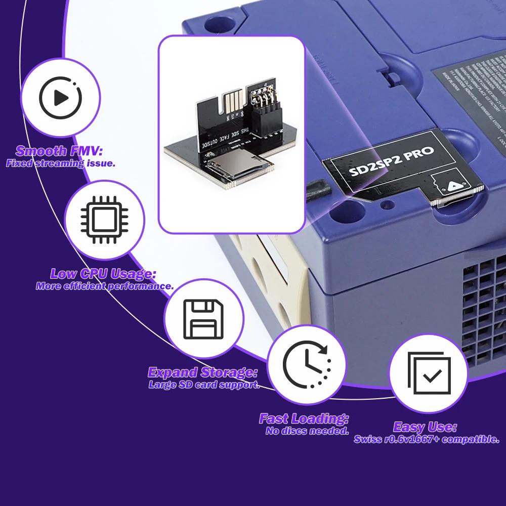 BitFunx – adaptateur de carte MicroSD TF SD2SP2 POR pour Nintendo Gamecube NGC NTSC, Port série 2-or