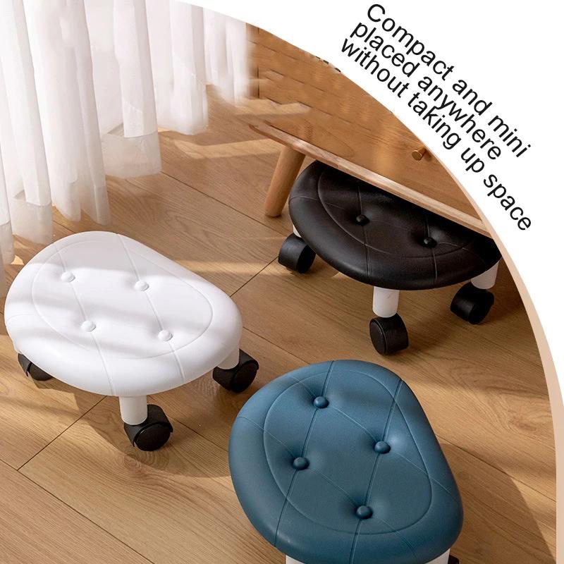 Tabouret à roulettes universel pour usage domestique, siège bas à poulie avec roulettes, tabouret mu