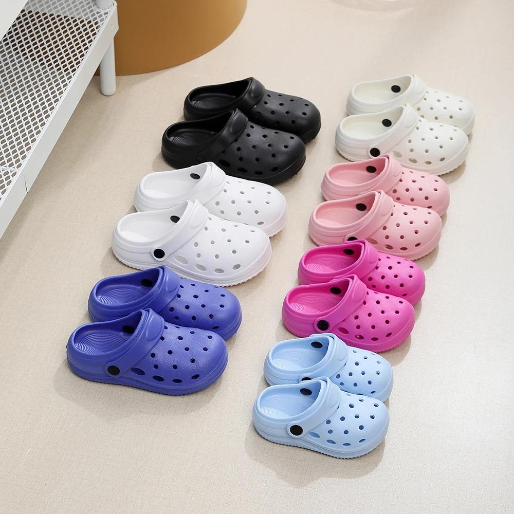 Sandales à trous pour enfants, chaussures pour enfants, pantoufles souples antidérapantes, Design Si