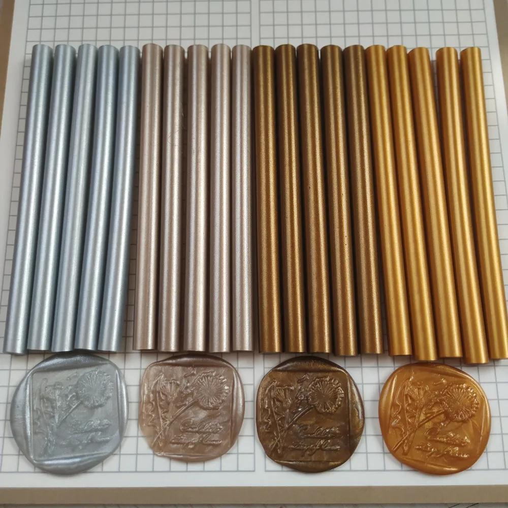 Bâtons de colle thermofusible couleur métal Antique, barres en Silicone pour pistolet doré/argenté/C