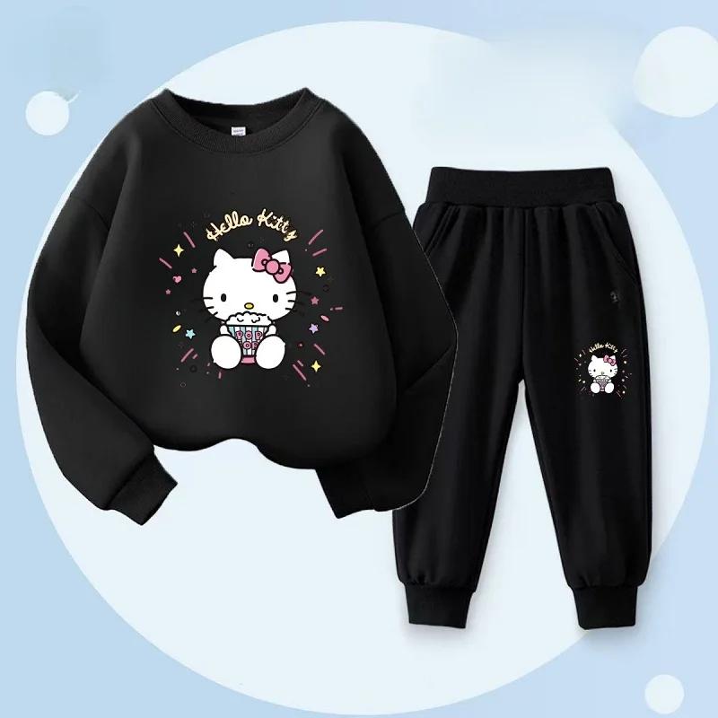 Ensemble de vêtements d'automne pour bébé fille, sweat-shirt et pantalon imprimés de dessin animé Sa