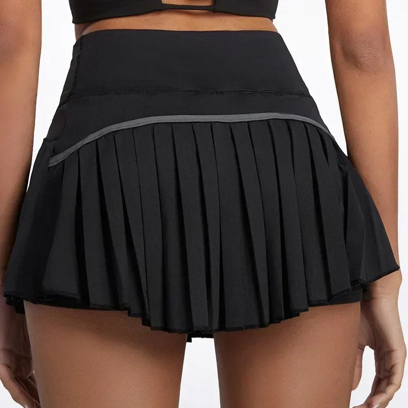 Jupe-pantalon plissée sport pour femmes - Skort tennis golf gym taille haute XS-XXL avec poche