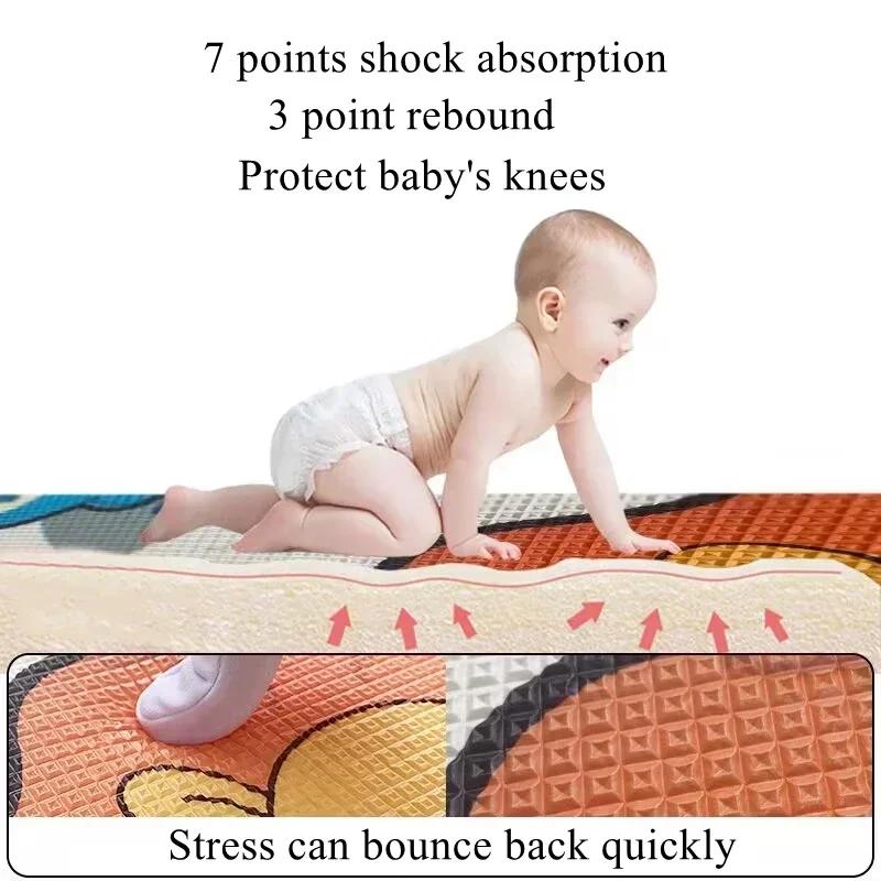 Tapis de jeu rampant pour activités de bébé, motif Double face, Non toxique, EPE, pour salle de spor