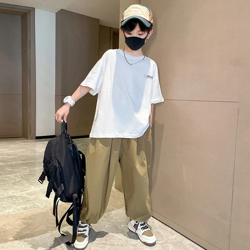 Ensembles d'été pour enfants adolescents, vêtements pour garçons, ensemble en coton, nouvelle mode p