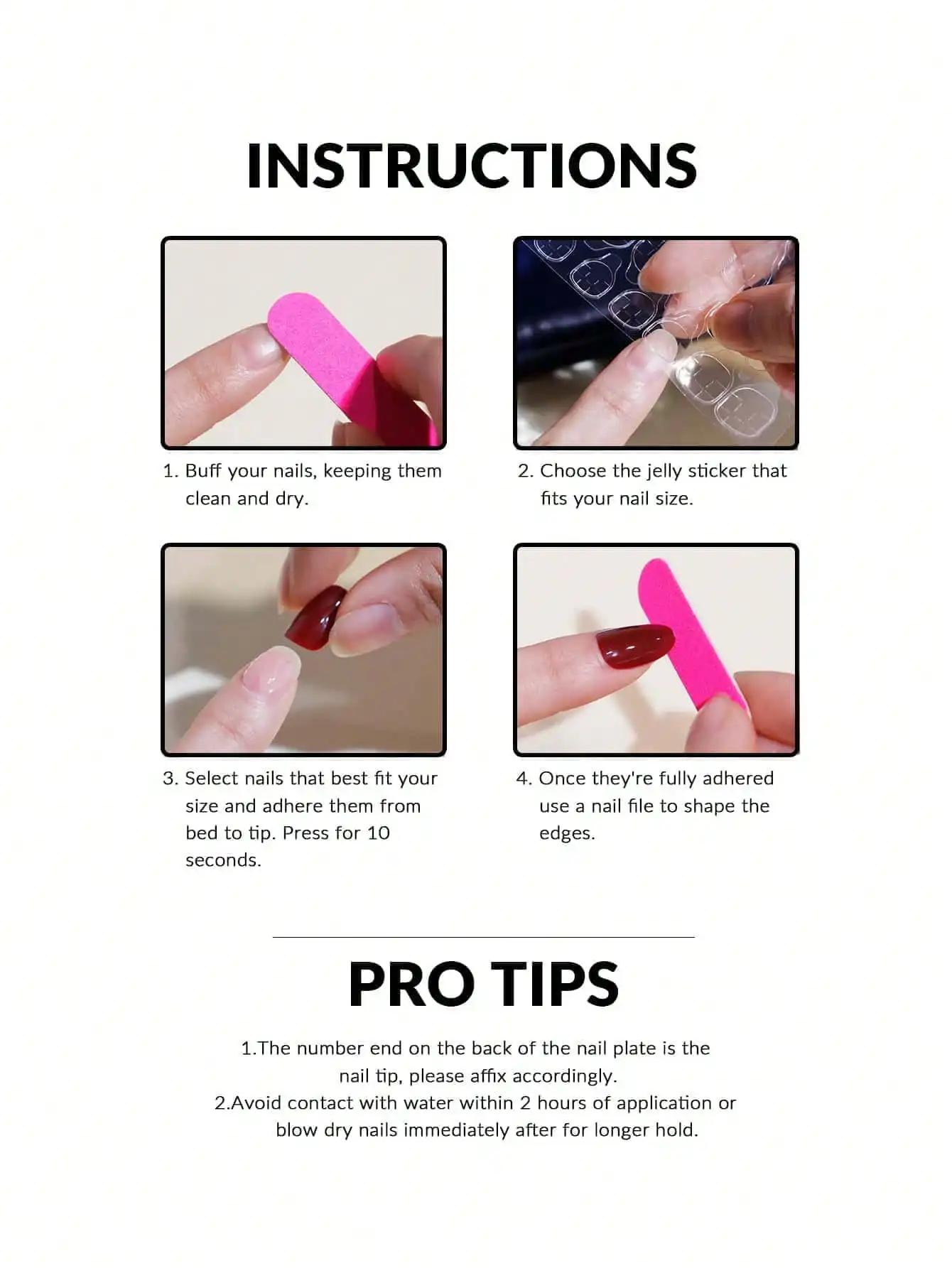 24 faux ongles en forme de cercueil imprimé rouge fleur de cerisier douce, couverture complète, blan