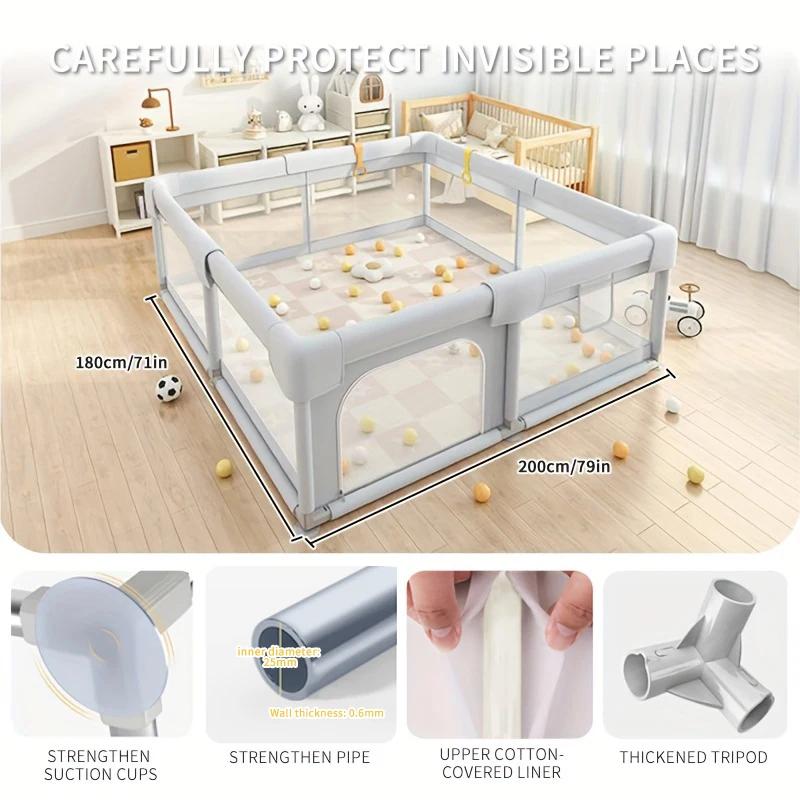 Grand parc bébé pour enfants avec protection en mousse aire de jeux bébé pour 0 ~ 6 ans enfants foss