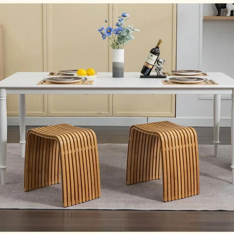 Tabouret Simple en bambou pour salon et salle à manger, meuble moderne pour la maison, tabouret à la