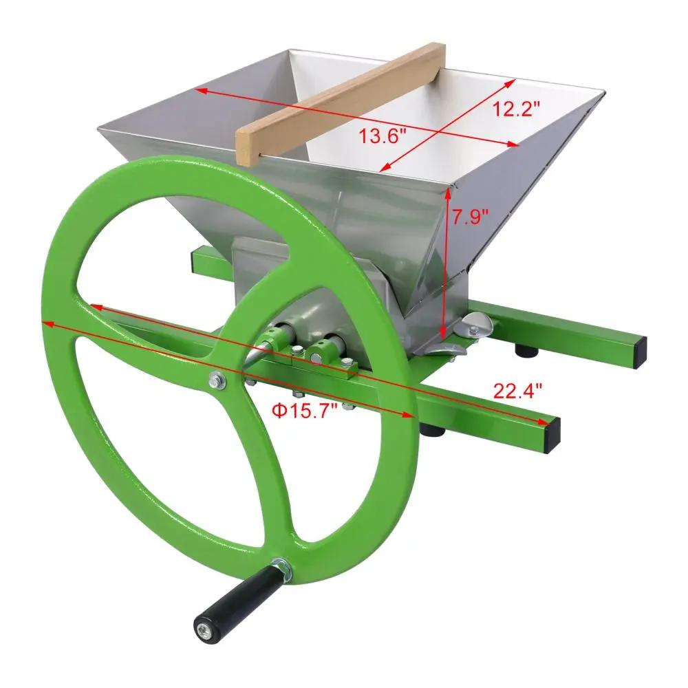 Broyeur manuel Ju479 de 7L, broyeur de fruits portable avec roue, en acier inoxydable, pour le vin e