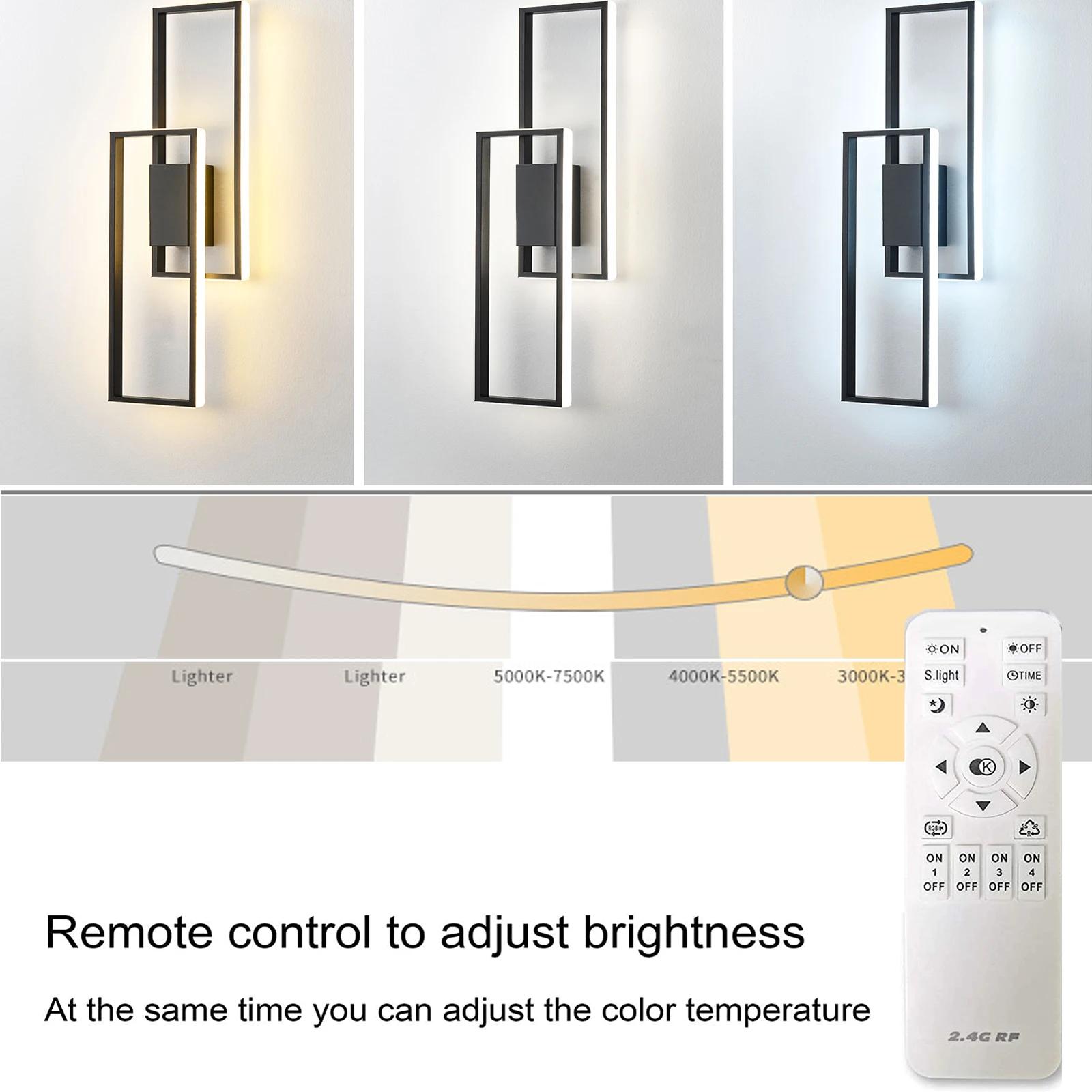 Applique Murale LED d'NikModerne, Température et Luminosité Réglables, pour Chambres à Coucher, Esca