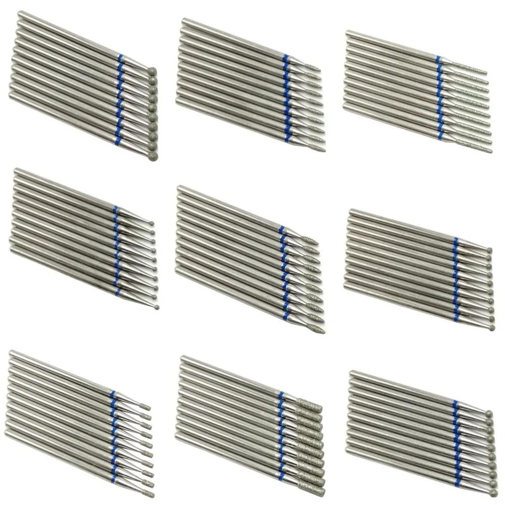 10 pièces ensemble diamant foret à ongles rotatif fraises électriques pour pédicure manucure fichier