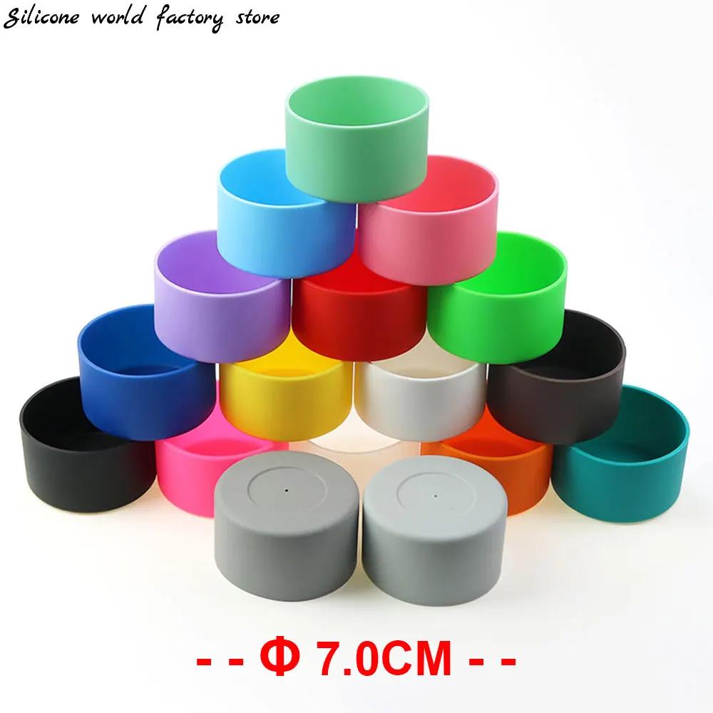 Couvercle inférieur de tasse en Silicone, 17 couleurs, 7.0CM, isolation thermique, manchon de dessou