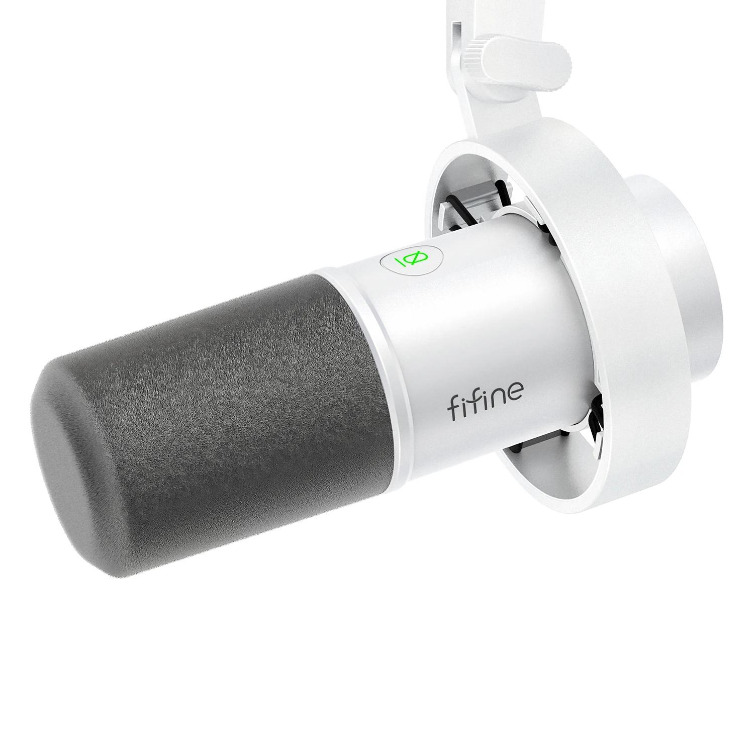 FIFINE-Microphone dynamique XLR statique avec surveillance en temps réel, micro de streaming USB ave