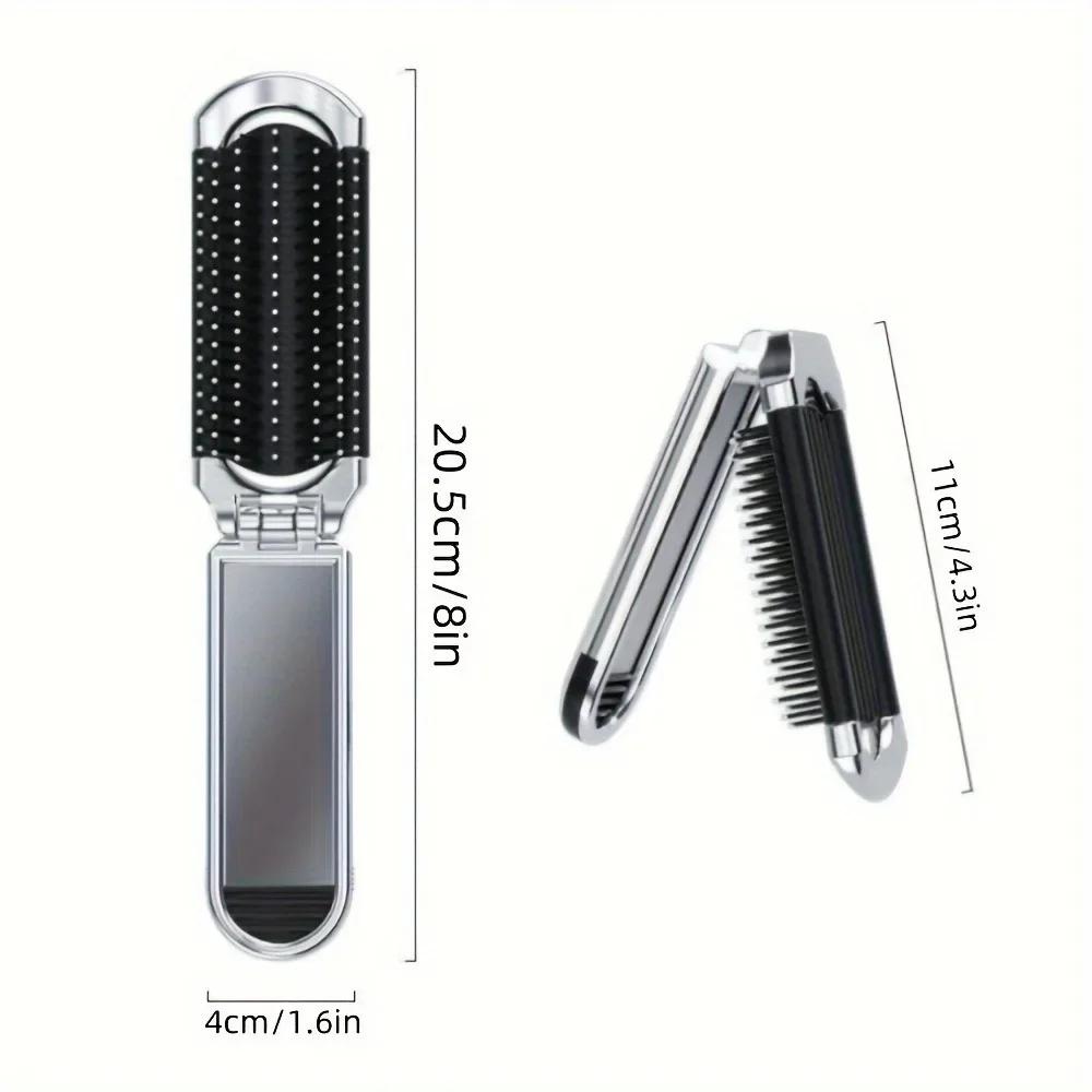Mini brosse à cheveux pliante et élégante pour femmes, 1 pièce, poils en caoutchouc pour tous les Ty