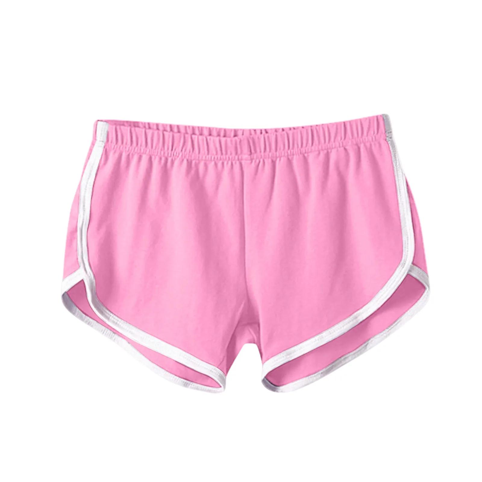 Short de sport pour femmes, couleur bonbon, Anti-vide, slim, décontracté, taille élastique, pantalon