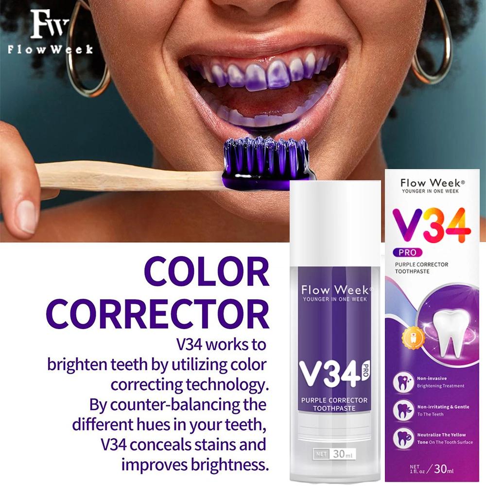 Flow-du-- Dentifrice orthodontique V34 Pro, Protection des dents, Soin de l'émail dentaire, Décontam