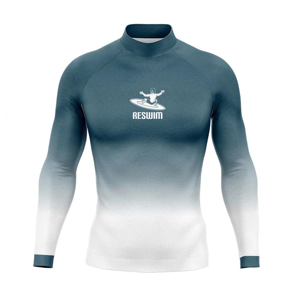 Nouveaux T-shirts de surf et de plongée pour hommes, maillots de bain, rashguards à manches longues,