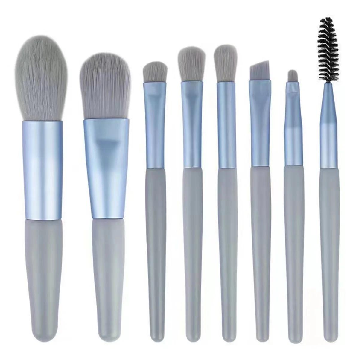 Ensemble de pinceaux de maquillage doux et moelleux, 8 pièces, pour fond de teint, Blush, poudre, fa
