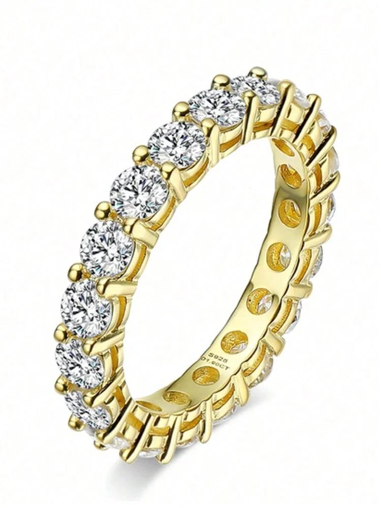 Bague classique en argent Sterling 925 pour femmes, bague simple en Zircon à une rangée, fiançailles