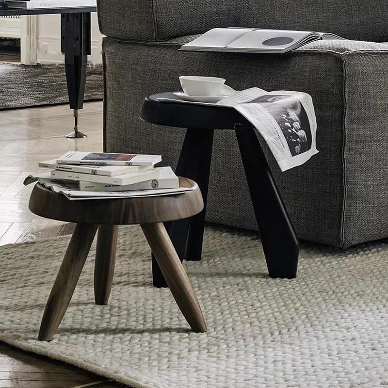 Petit tabouret créatif en bois massif, pour la maison, le salon, Table basse, tabouret bas en bois d