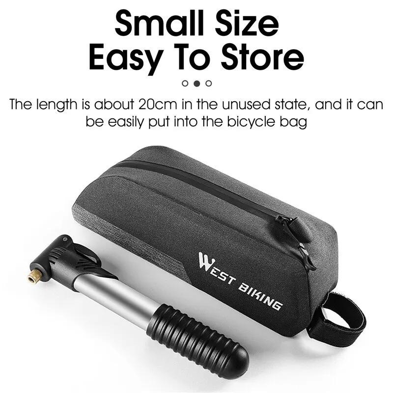WEST BIKING-Mini pompe à air manuelle portable pour vélo, gonfleur de balle, assujetSchrader Presta,