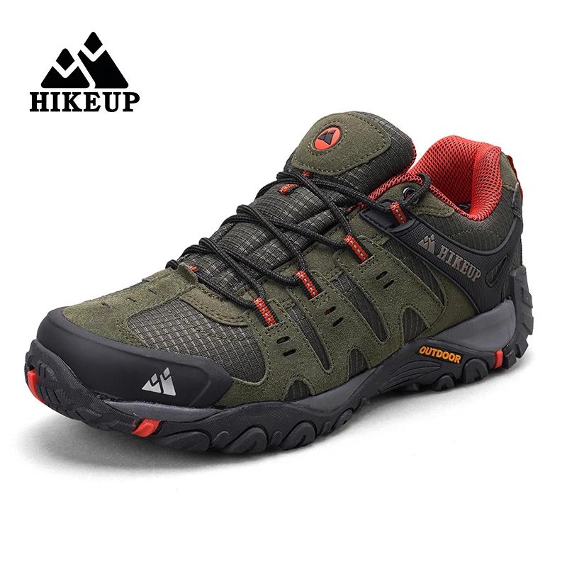 HIKEUP chaussures de randonnée pour hommes chaussures d'extérieur en daim et cuir résistant à l'usur